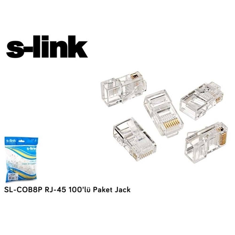 S-link SL-COB8P RJ-45 100 Lü Paket Jack