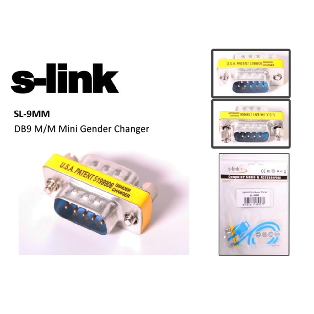 S-link SL-9MM DB9 M/M Mini Çevirici