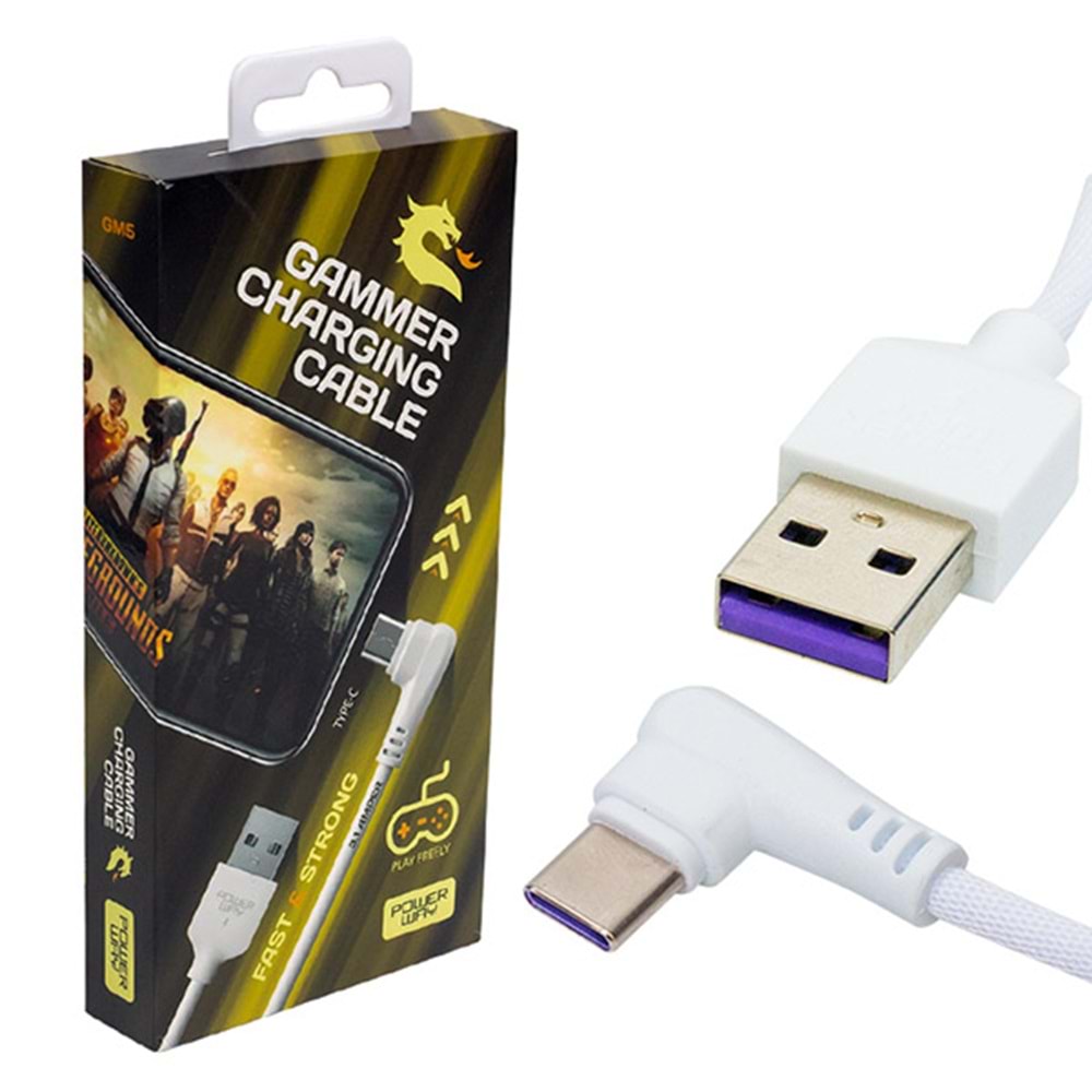 POWERWAY GM5 USB 3.1 AMPER ÖRGÜLÜ TYPE-C GAMING OYUNCU KABLOSU