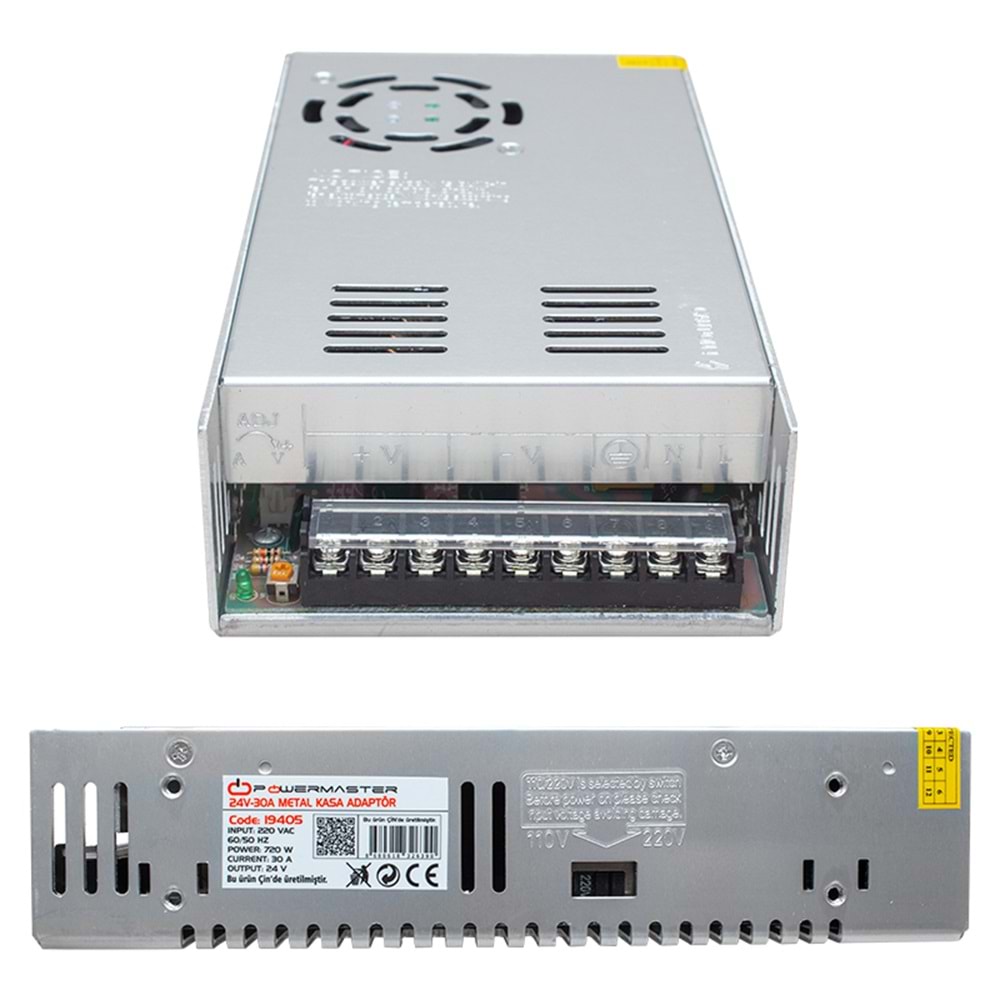 24 VOLT - 30 AMPER METAL KASA ADAPTÖR POWERMASTER