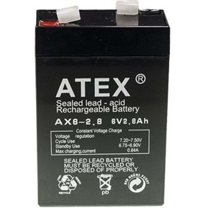 Atex 6 Volt 4 AH Işıldak Aküsü (70*48*101 Mm)