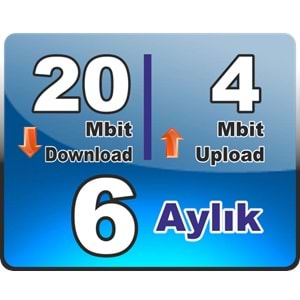 20 Mbit Down 4 Mbit Up Bireysel Wireless 6 (Altı) Aylık