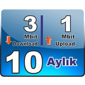 3 Mbit Down 1 Mbit Up Bireysel Wireless 10 (On) Aylık