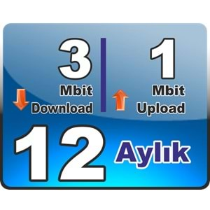 3 Mbit Down 1 Mbit Up Bireysel Wireless 12 (On İki) Aylık