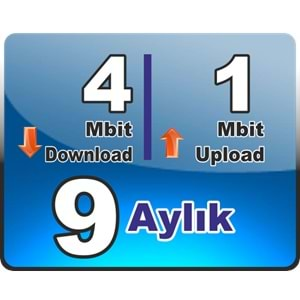 4 Mbit Down 1 Mbit Up Bireysel wireless 9 (Dokuz) Aylık