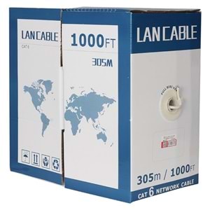 24 AWG 0.41 Mm Saf Bakır 305 Metre CAT6 Kablo