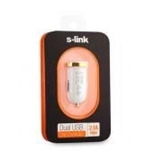 S-link SLP-123 PRO 2100MA 2*Usb Araç Şarj Adaptörü