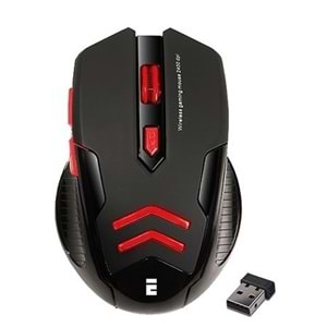 Everest SM-763 Kırmızı 6D 2400 Dpi 2.4 Ghz Siyah Usb Oyuncu Led Aydınlatmalı Kablosuz Mouse