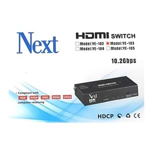 Next YE-103 3x1 HDMI Switch - 3 Port Kumandalı