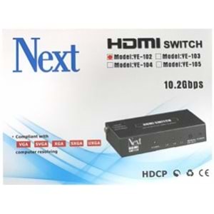 Next YE-102 2x1 HDMI Switch - 2 Port Kumandalı