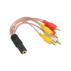 3.5 MM ST DİŞİ / 6 RCA ERKEK 5+1 KABLO