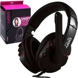 SNOPY SN-338 SİYAH/KIRMIZI MİKROFONLU KULAKLIK