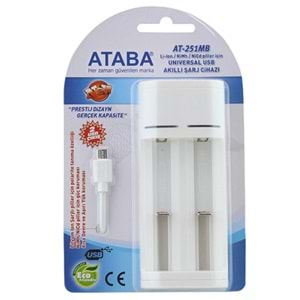 ATABA AT-251MB AA*AAA PİL ŞARJ CİHAZI + UNIVERSAL USB AKILLI ŞARJ CİHAZI 5V*2.1A 18650 LITYUM