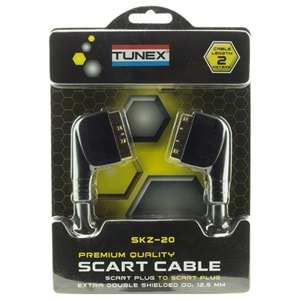 2 mt TUNEX SKZ-20 PARLAK SIYAH SCART SCART BLISTERLI KABLO