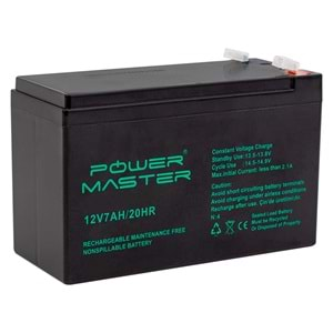 AKÜ 12 VOLT 7 AMPER POWERMASTER ( 150 X 65 X 90 MM )