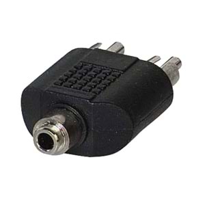 3.5 MM STEREO DİŞİ / 2 RCA ERKEK ÇEVİRİCİ JACK