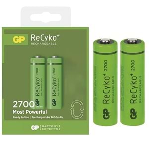 GP 2700 R6 KALEM PİL 2'Lİ BLS PAKET RECYKO YEŞİL ŞARJ EDİLİR