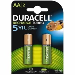 DURACELL ŞARJLI KALEM 2500 MA AA 2'Lİ PAKET