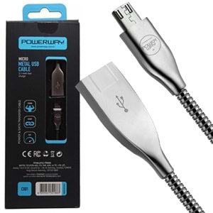 POWERWAY CX-01 SAMSUNG MICRO USB METAL ŞARJ VE DATA KABLOSU