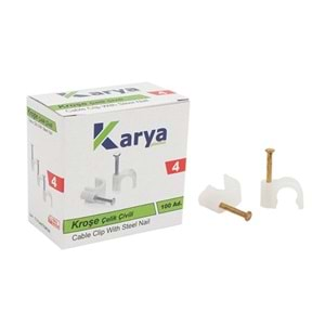 KROŞE 4 NUMARA ÇELİK ÇİVİLİ 8 MM (2*4 ANTİGRON KABLOLAR İÇİN) 100'LÜ POŞET KARYA