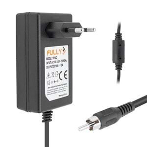 16 VOLT 2 AMPER TOS RCA UÇLU SANTRAL ADAPTÖRÜ