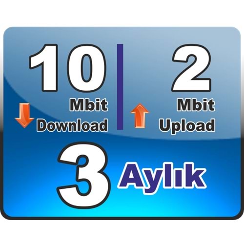 10 Mbit Down 2 Mbit Up Bireysel Wireless 3 (Üç) Aylık