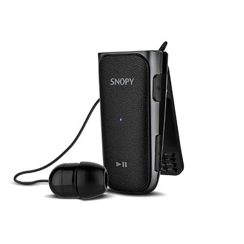 Snopy SN-BT140 Mobil Telefon Uyumlu Makaralı Titreşimli Siyah/Gri Bluetooth Kulaklık