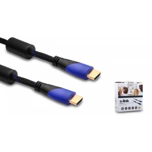 S-link SLX-271 HDMI TO HDMI 15 M Altın Uçlu 24K + Kor.Kılıf 1.4 Ver. 3D HD 1080P Kablo