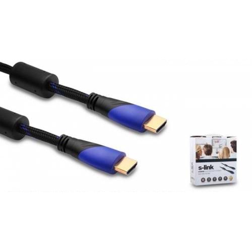 S-link SLX-264 HDMI TO HDMI 10m Altın Uçlu 24K + Kor.Kılıf 1.4 Ver. 3D HD 1080P Kablo