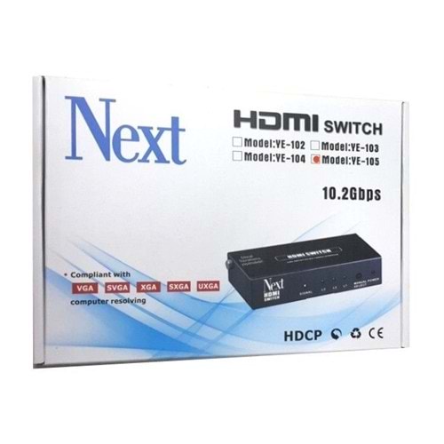 Next YE-105 5x1 HDMI Switch - 5 Port Kumandalı