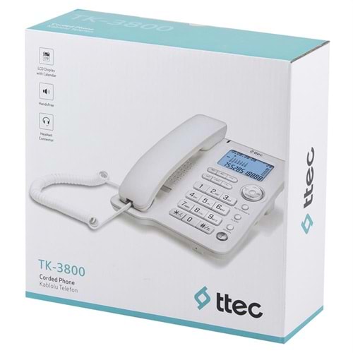 TTEC TK-3800 KABLOLU EV TELEFONU BEYAZ