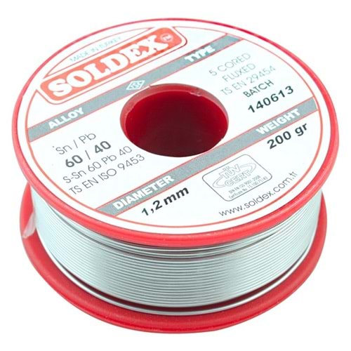 SOLDEX 1.00MM 200 GRAM KALIN LEHIM SN60 PB40