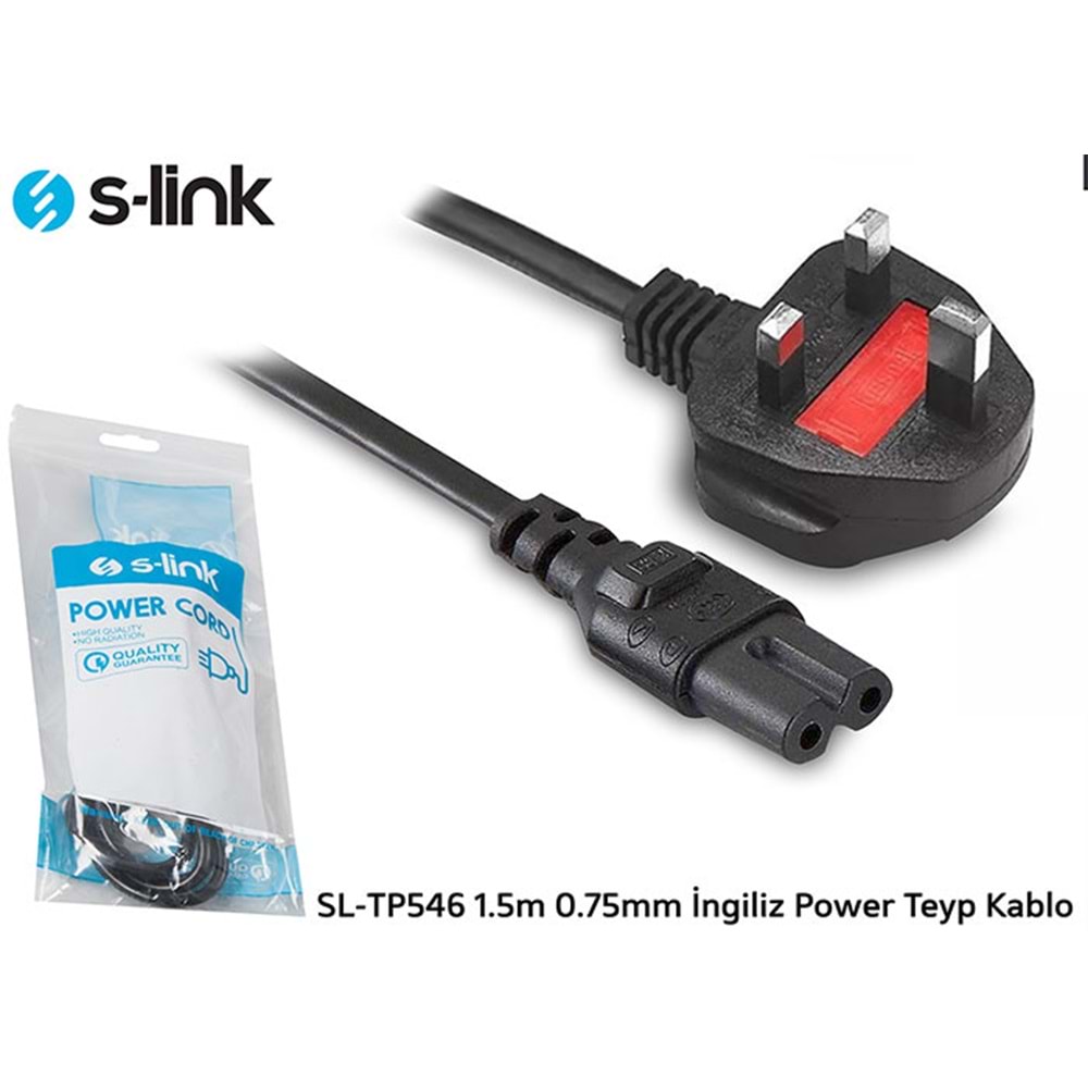 S-link SL-TP546 1.5m 0.75mm Ingiliz Power Teyp Kablo
