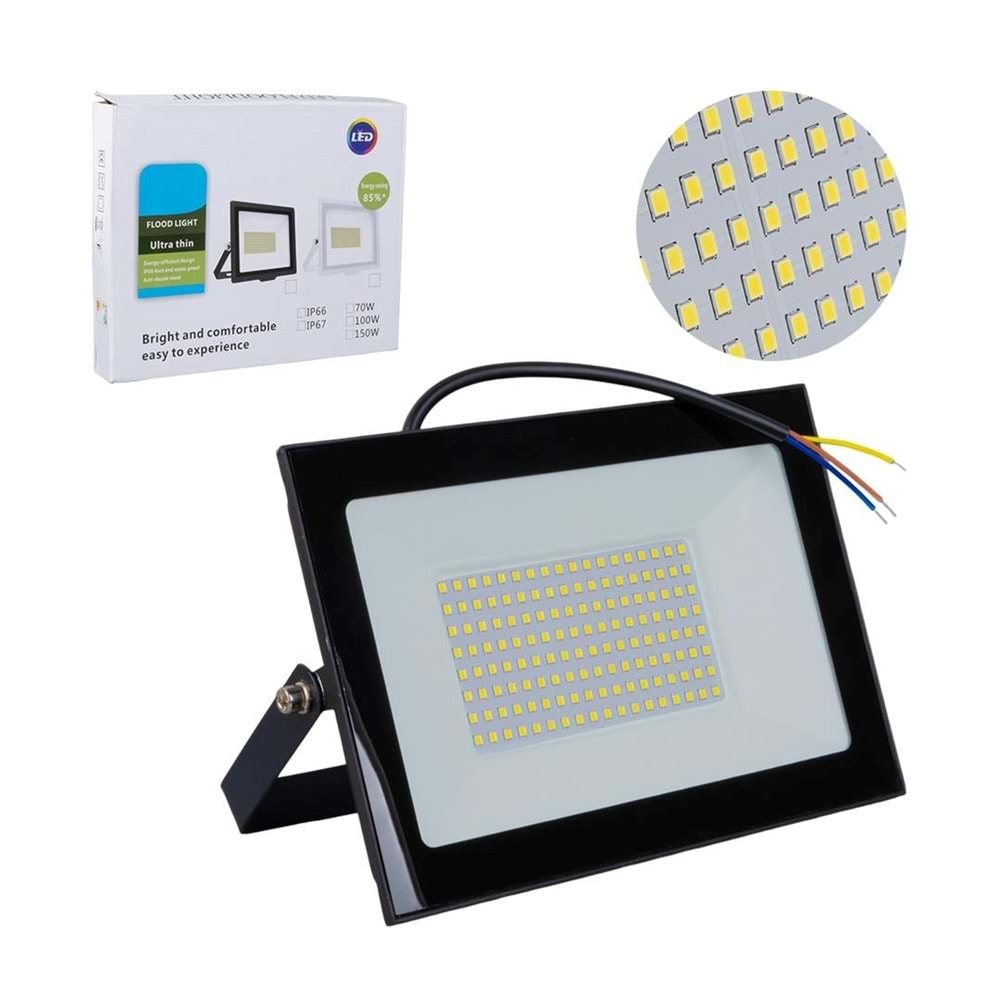 POWERMASTER PM-22572 100 WATT - 220 VOLT 6500K IP66 150* ISIK AÇISI SIYAH SLIM KASA BEYAZ LED PROJEKTÖR